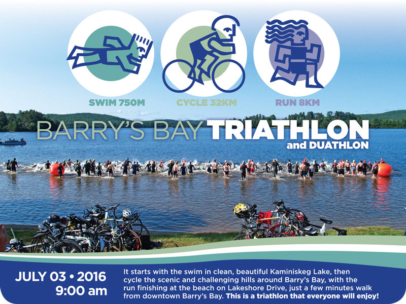Barry's Bay Triathlon/Duathlon, Sunday July 3, 2016